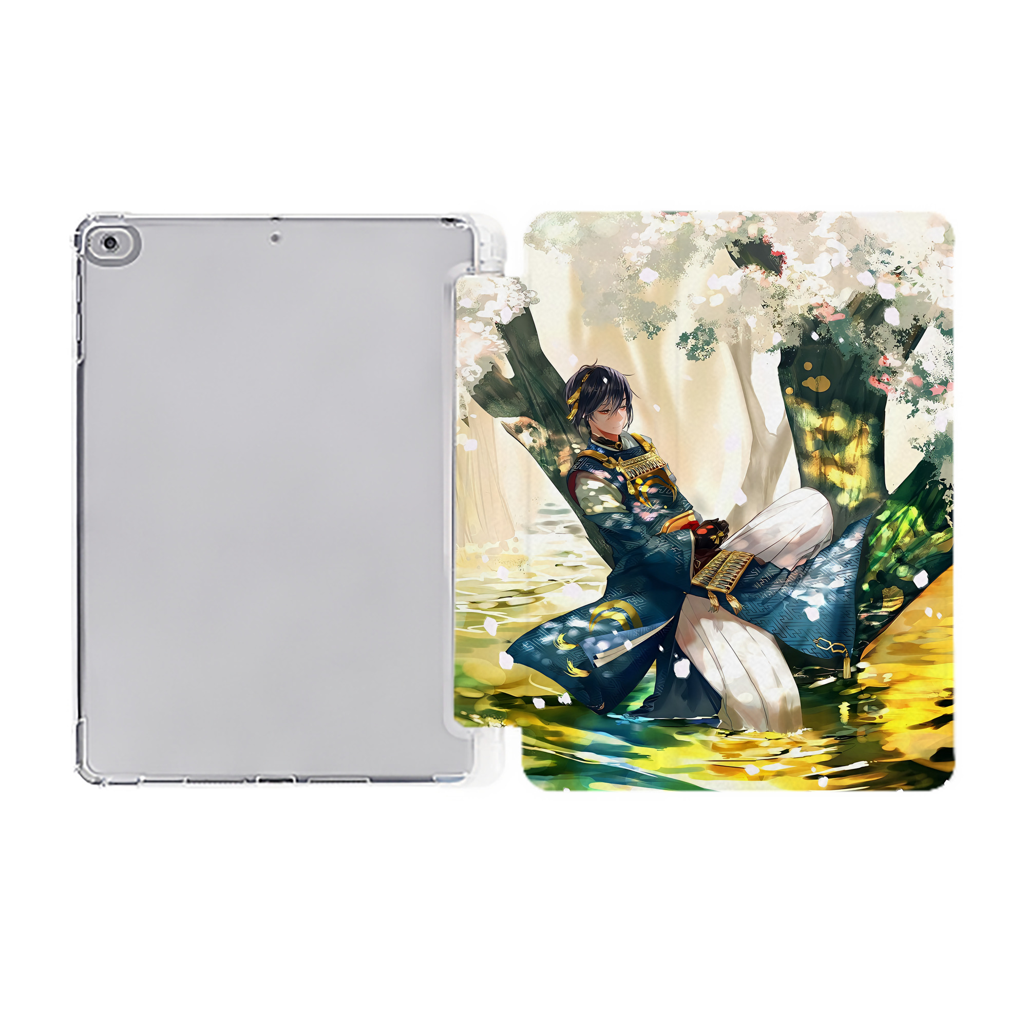 刀剣乱舞 Touken Ranbu IPad ケース ペン収納付き 三つ折りスタンド PUレザー×シリコン 対応機種9.5/10.5/10.9インチ